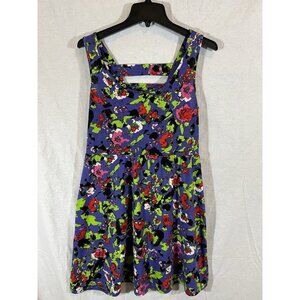 Xhilaration Purple Floral Sleeveless Sundress Large